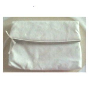 11x9 fold-over 4 -pocket clutch purse Soft faux-leather. Hand strap. Ivory